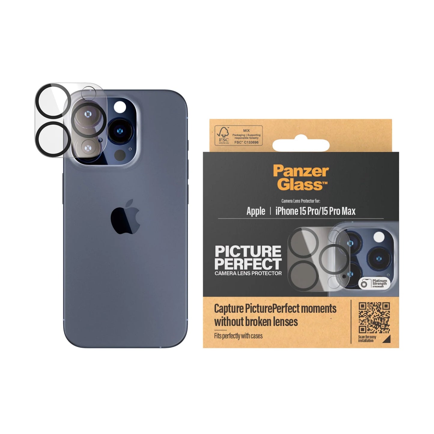 PanzerGlass Camera Lens Protector for iPhone 15 Pro / iPhone 15 Pro Max