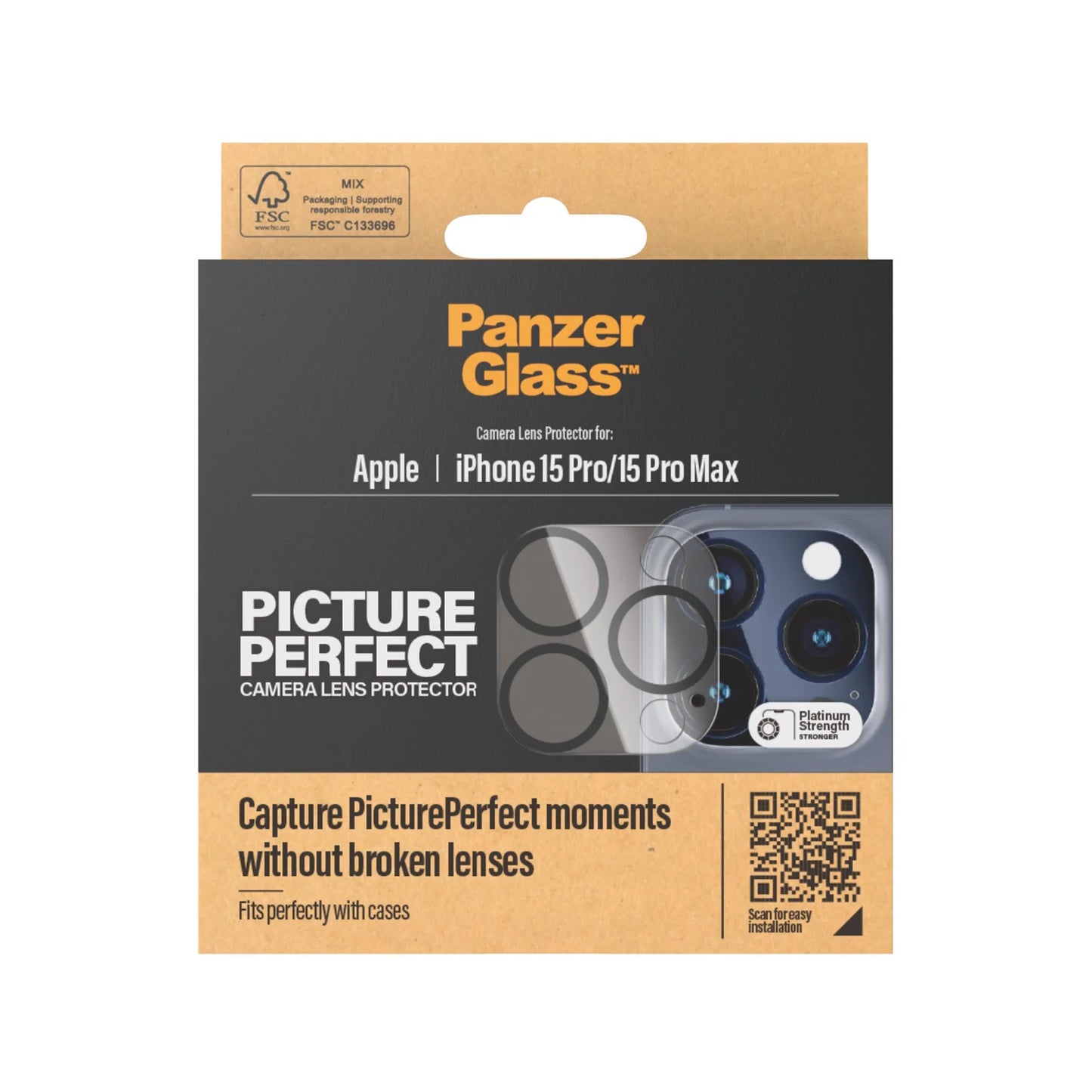 PanzerGlass Camera Lens Protector for iPhone 15 Pro / iPhone 15 Pro Max