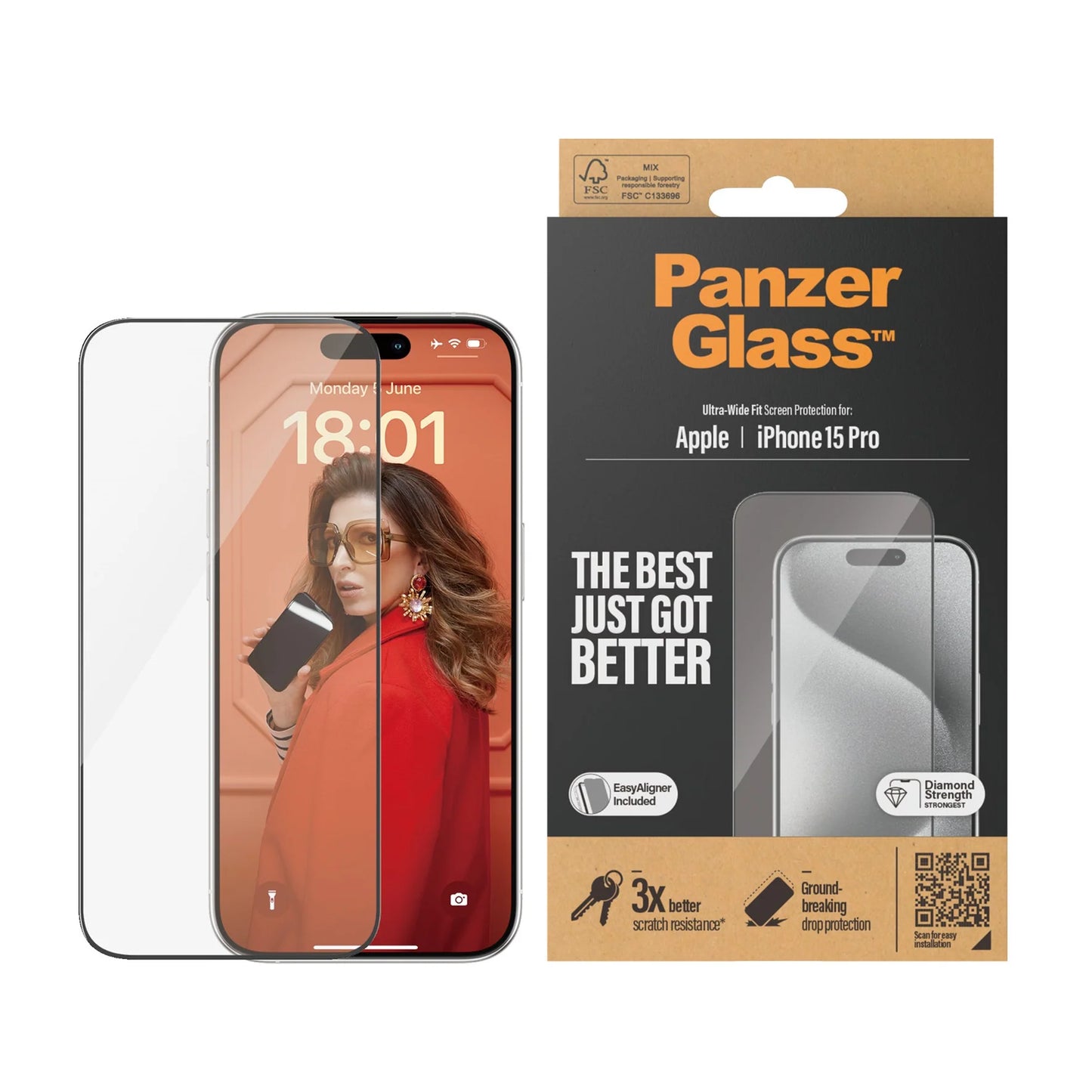 PanzerGlass UWF Glass for iPhone 15 (Clear)