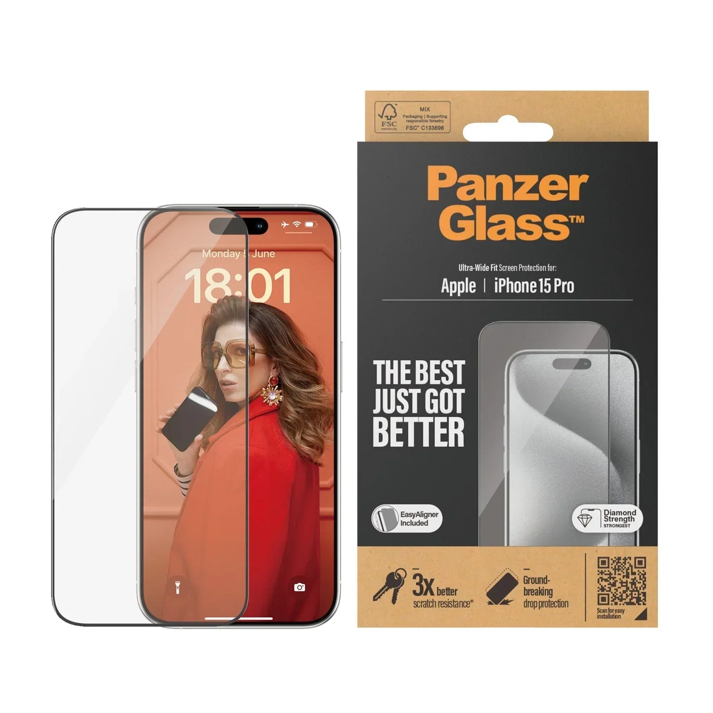 PanzerGlass UWF Glass for iPhone 15 Pro Max (Clear)