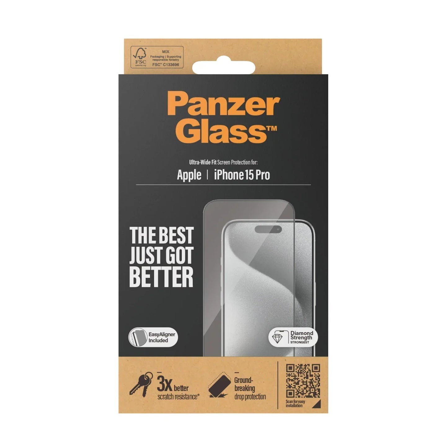 PanzerGlass UWF Glass for iPhone 15 Pro Max (Clear)