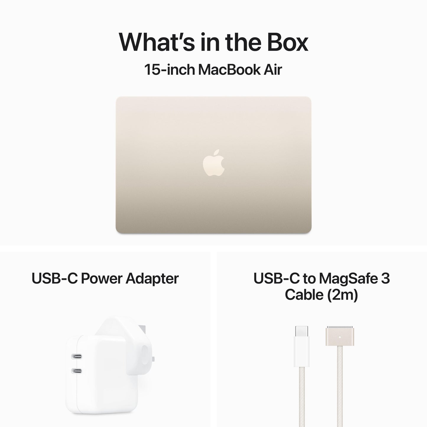 15-inch MacBook Air: Apple M3 chip with 8‑core CPU and 10‑core GPU, 512GB SSD - Starlight