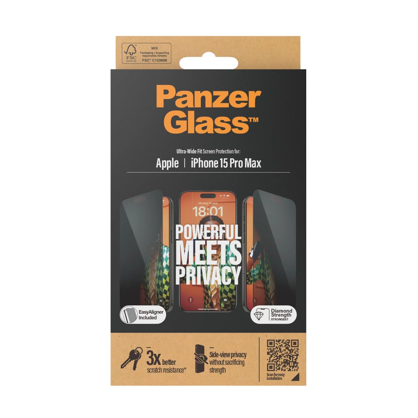 PanzerGlass UWF Glass for iPhone 15 (Privacy)