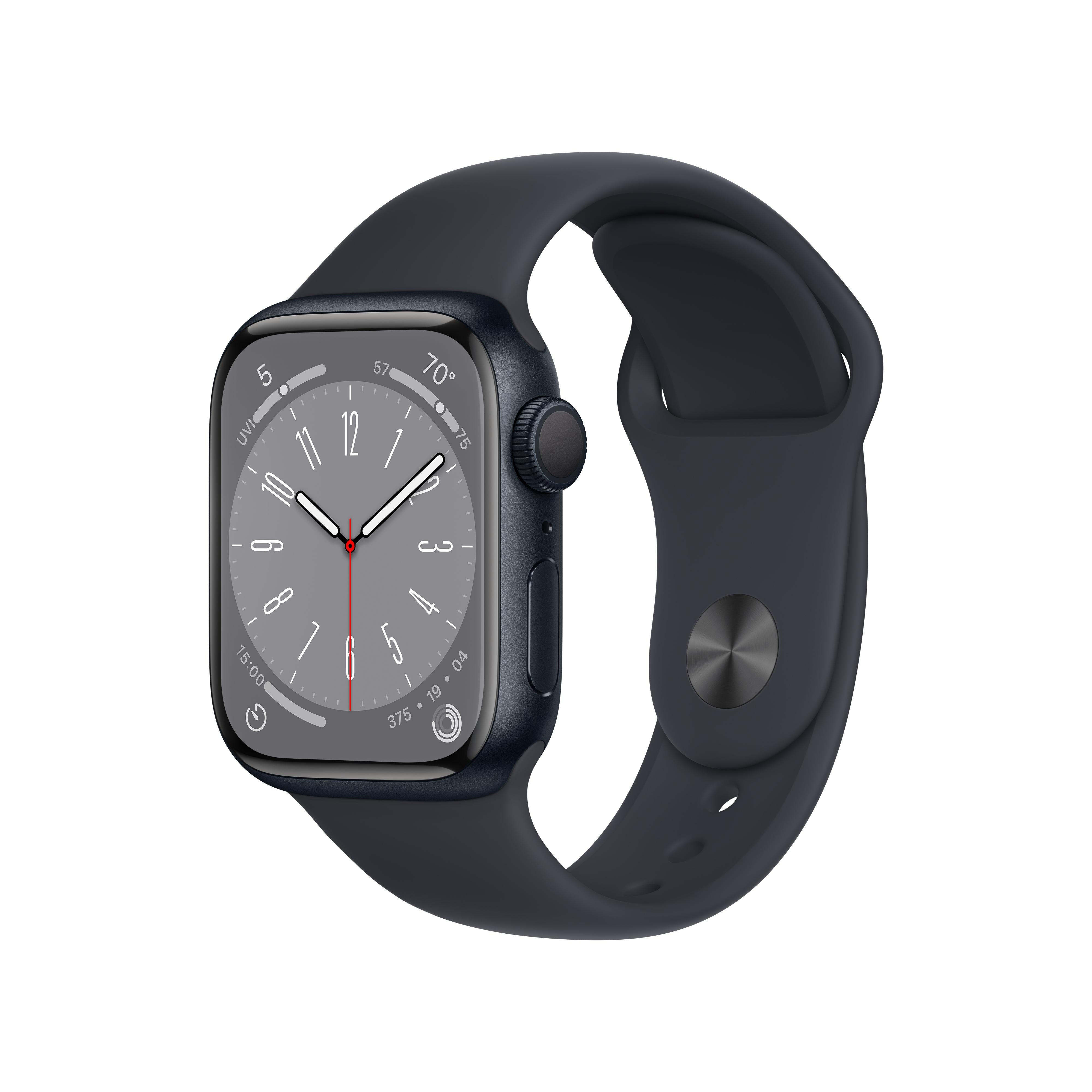 Apple Watch Series 8 GPS 41mm Midnight Aluminium Case with Midnight Sp ...
