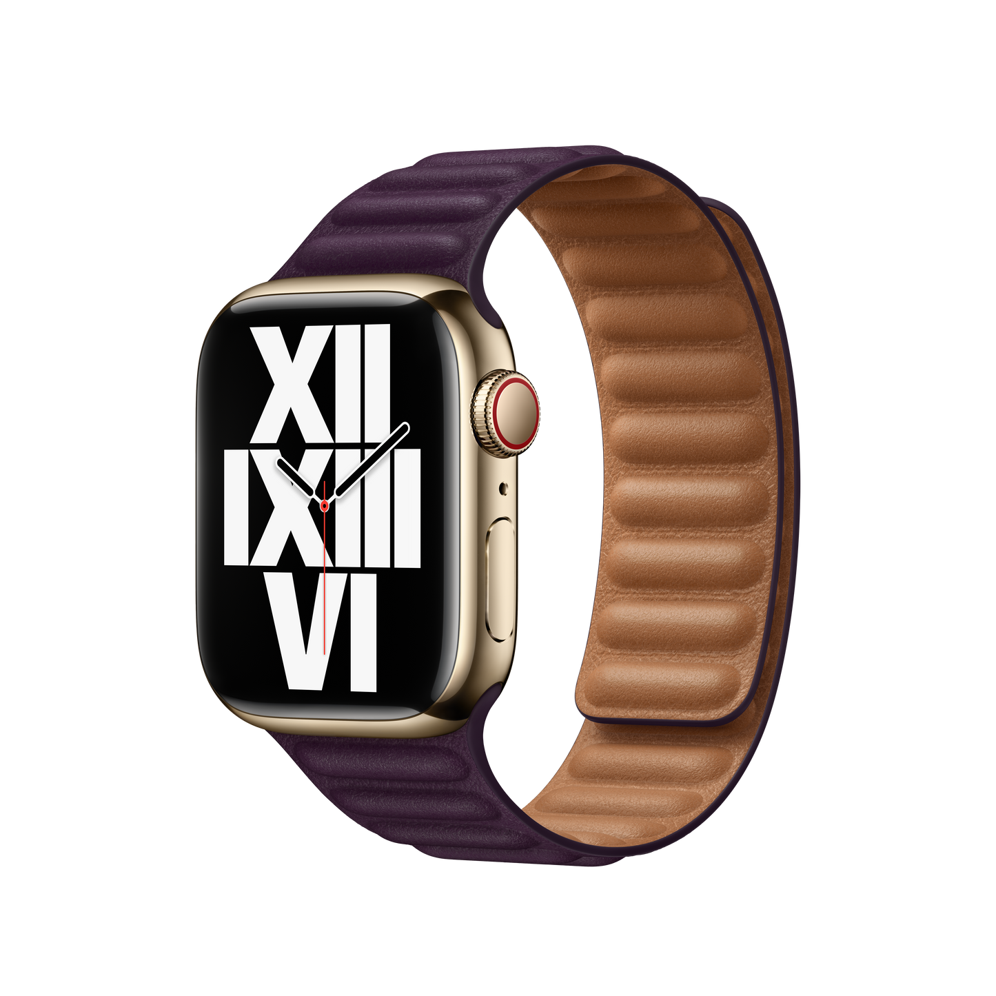 41mm Dark Cherry Leather Link - M/L