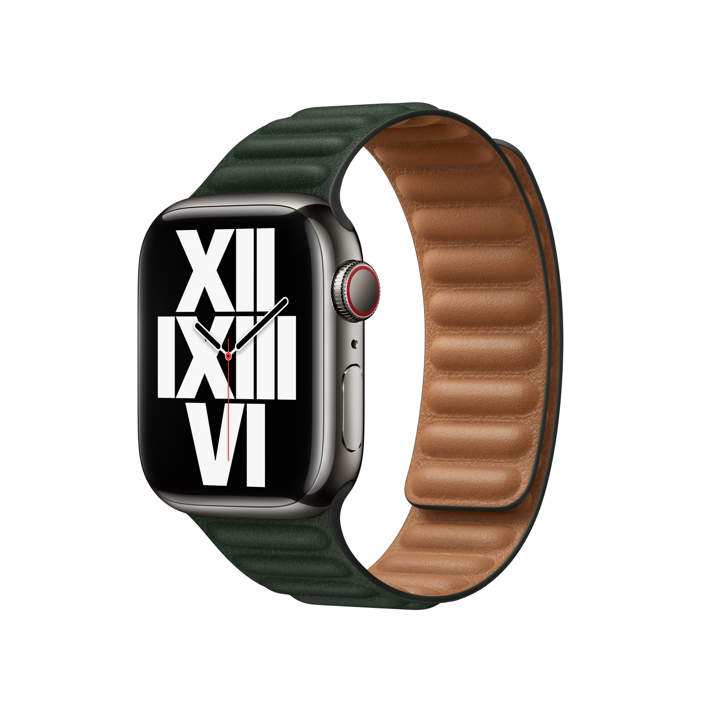 41mm Sequoia Green Leather Link - S/M